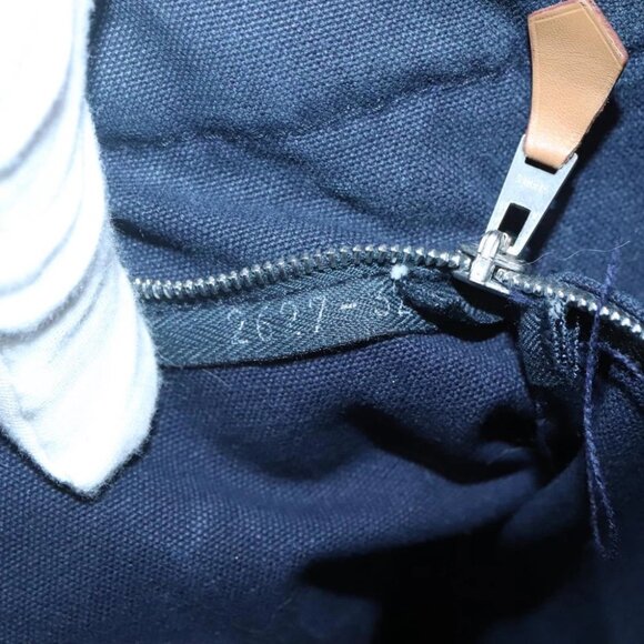 HERMES Fourre Tout GM Hand Bag Canvas Navy Silver Auth bs25688 - Picture 12 of 15